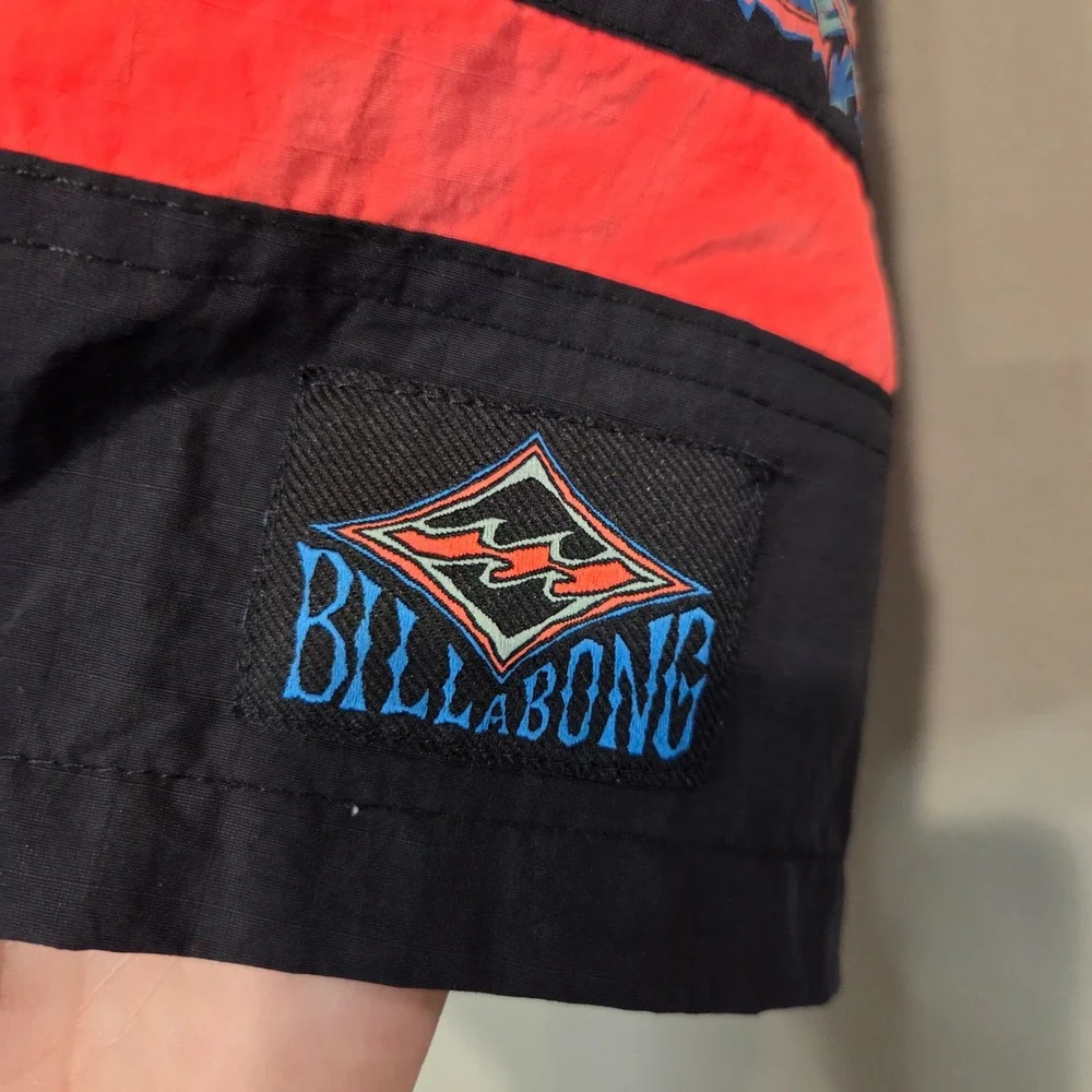 Billabong Surf Board Shorts Mens 36 Black Neon Pink Geometric Y2K Swim Trunks